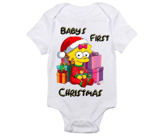 Baby's First Christmas Lisa Simpson Christmas Themed Onesie