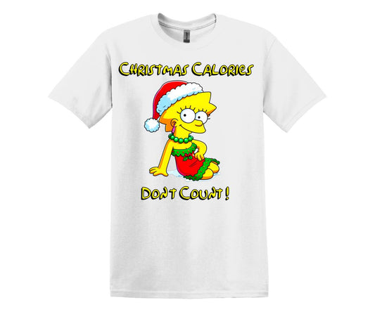 Christmas Calories Don't Count Lisa Simpson Christmas Themed T-Shirt