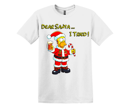 "I Tried" Homer Simpson Christmas Themed T-Shirt