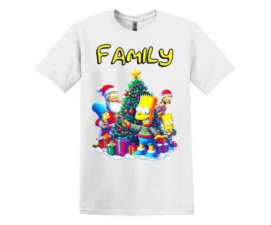 Simpsons Family Christmas Themed T-Shirt